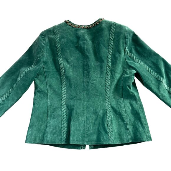 Hal Rubenstein Jade Green 100% Leather Fully Lined Jacket 1X - Picture 5 of 8